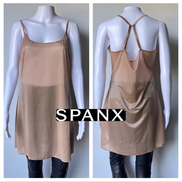 Spanx Thinstincts Convertible Crossback Slip Dress Nude Women’s Size L - Picture 1 of 14